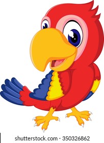 Cartoon cute parrot 
