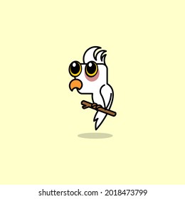 cartoon cute parrot vector illustration for children or mascot logo