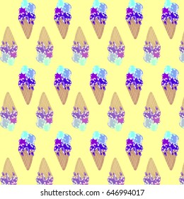 Cartoon cute pattern of ice cream