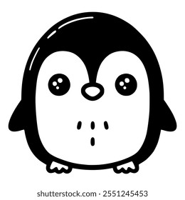 cartoon cute penguin doodle hand drawn wild animal vector illustration template design