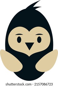 Cartoon Cute Penguin Icon  Vector