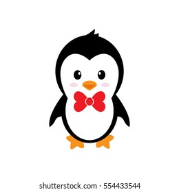 cartoon cute penguin with tie