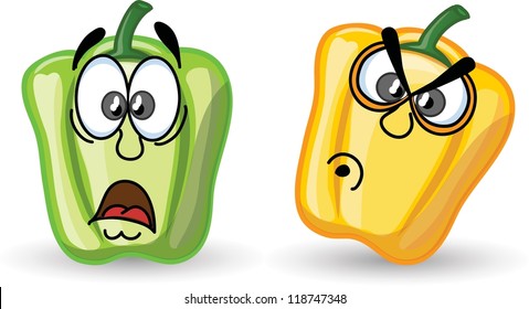 Cartoon cute peppers, background