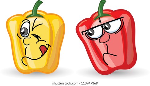 Cartoon cute peppers, background