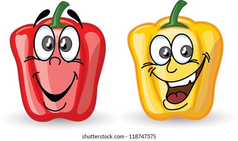 Cartoon cute peppers, background