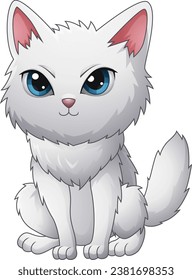 Cartoon cute Persia cat sit