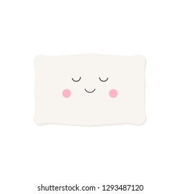 Cartoon cute pillow on white background 
 for kids,Vector illustration.