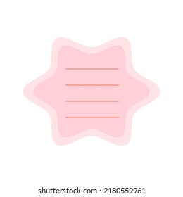 Cartoon cute pink memo note. Isolated on white background, flat design, vector, illustration, EPS10