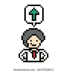 Cartoon cute pixel cartoon 8bit character business man businessman smart work game decoration business 8 bit male career smart character game 8bit vector.