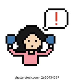 Desenho animado pixel bonito personagem mulher exercícios pugilismo de treinamento pugilismo punch estilo de vida decoração estilo de vida 8 bit senhora boxe lutuffs ginásio jogo 8 bit fitness isolado vetor.