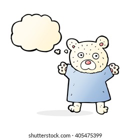 cartoon cute polar bear with thought bubble