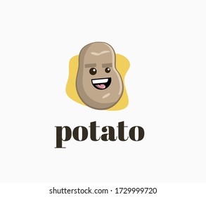 Cartoon cute potato character. Suitable use for cards, fridge magnets, stickers, posters. Smile potato vector illustration.