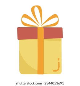 Cartoon cute present gift box vector illustration.