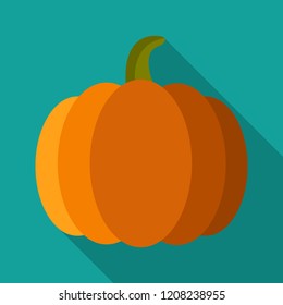 cartoon cute pumpkin icon on blue background