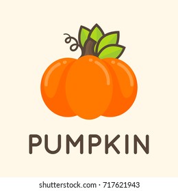 cartoon cute pumpkin with text