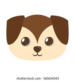 cartoon cute puppy dog big ears vector illustration eps 10