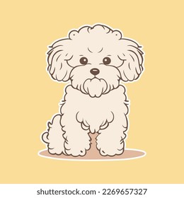 cartoon cute puppy dog logo vector