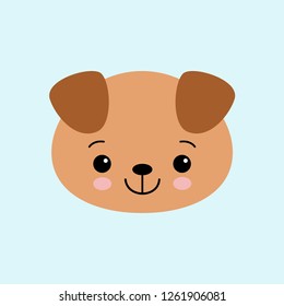 Cartoon cute puppy, drawing for kids. Vector illustration. Flat style