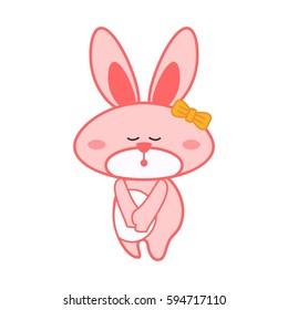 Cartoon cute rabbit character, Rabbit cartoon isolated in white background