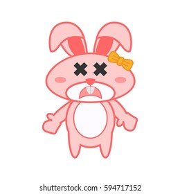 Cartoon cute rabbit character, Rabbit cartoon isolated in white background