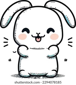 A cartoon cute rabbit logo mascot