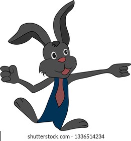 Cartoon cute rabbit posing.Easter rabbit. Easter Bunny.