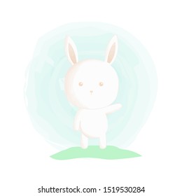 cartoon cute rabbit water color