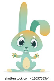 Cartoon cute rabbit. Woodland animals. Vector illustration. Design for print, party decoration, chilren book or package