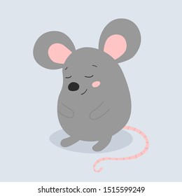 Cartoon cute rat, symbol of 2020 year. Chinese New Year. Vector illustration.