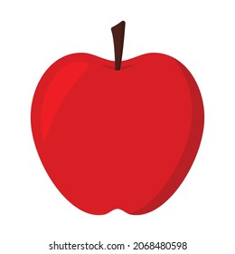 Cartoon cute red apple icon vector clipart illustration image design for kids and children books for learning fruits and alphabet