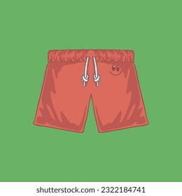 cartoon cute red beach pants