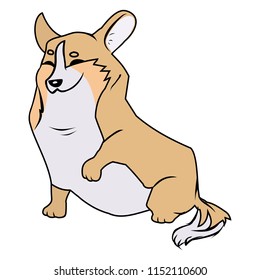 Cartoon of a cute red dog. Vector illustration