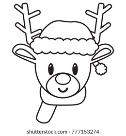 Cartoon cute reeindeer isolated