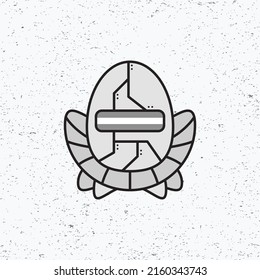 Cartoon cute robot droid vector icon illustration in grey basic color. Premium flat vector isolated. Suitable for icons, poster, banner, stickers, video games and graphic elements.