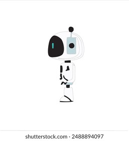 cartoon cute robot side view vector