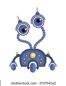 Cartoon cute robot. Toy. Vector character