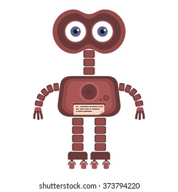 Cartoon cute robot. Toy. Vector character