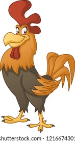 Cartoon süßer Hahn. Vektorgrafik lustiger glücklicher Tiere.