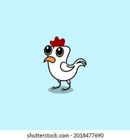 cartoon cute rooster vector illustration for kid or mascot logo