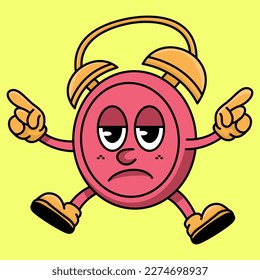 Cartoon cute round clock illustration