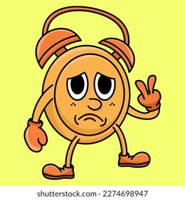 Ilustración de dibujos animados lindo durante el reloj