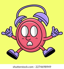 Cartoon cute round clock illustration
