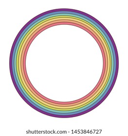 cartoon cute round rainbow on a white background. vector illustration