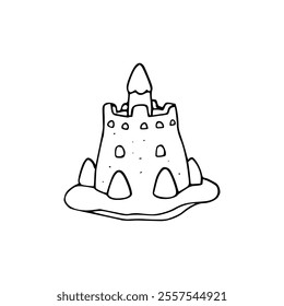 cartoon of cute sand castle