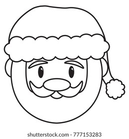 Cartoon cute Santa claus isolated