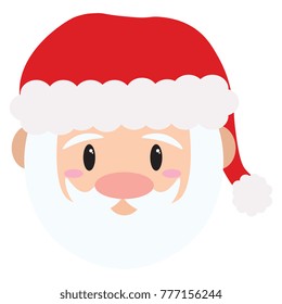 Cartoon cute Santa claus isolated