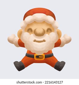Cartoon cute santa claus watercolor style isolated on white background