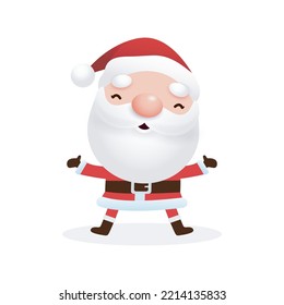 cartoon cute Santa Clauses, Merry christmas and Happy new year on white background Vector Illustration