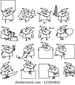 Cartoon cute Santa's