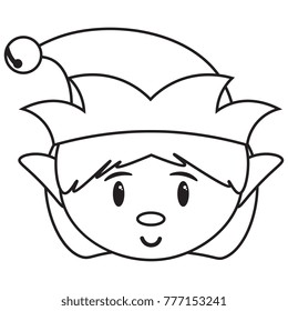 Cartoon cute santa's helper isolated